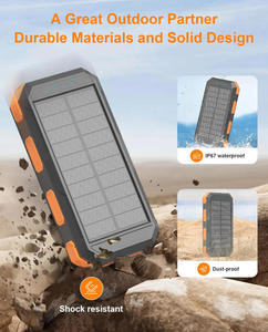 Banco de Energía Solar de 30000mAh con Cables Integrados, Paneles Solares Plegables, Linterna LED y Brújula para Aventuras al Aire Libre - Product Image 2