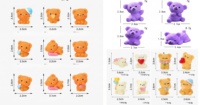 Figurines d'ours en résine miniatures en gros, adorables ornements d'ours en peluche pour la Saint-Valentin, miniatures de jardin féerique, décorations de micro-paysages