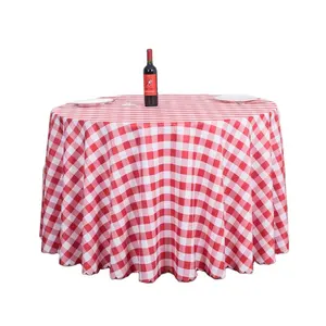 International popular luxury hotel home print fancy water proof christmas party gingham buffalo checker table cloths round