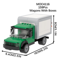 MOC4116 159 pièces Wagons avec boîtes Briques de construction DIY Jouets éducatifs Modèle à assembler Cadeaux pour enfants Juguetes Ensemble de blocs de construction Jouets pour enfants