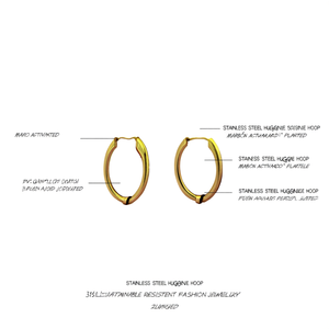 ต่างหูห่วงสแตนเลสสตีลชุบทอง PVD 316L ทนทาน แฟชั่นทันสมัย - Product Image 2