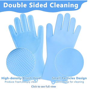 Gants de toilettage pour animaux de compagnie en silicone résistant à la chaleur, à haute densité, à cinq doigts, anti-grippage, pour le bain et le massage des chiens et des chats - Product Image 4