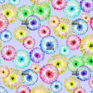 Desain Pencetakan Tekstil Nanyee: Cetakan Dandelion Lingkaran Neon