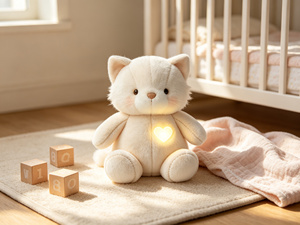 Animal en peluche lumineux doux et sûr pour les yeux, compagnon silencieux pour l'heure du coucher, remplace la veilleuse électrique pour la chambre de bébé, vente en gros - Product Image 2