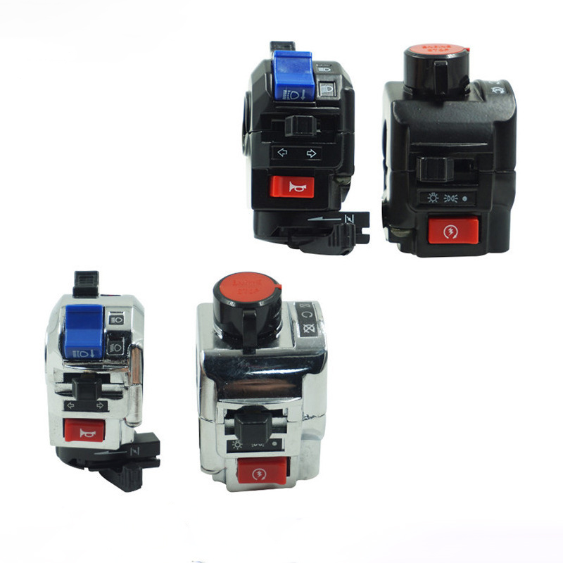 Мотоциклетные переключатели 22 мм, крепление на руль, переключатель фары, противотуманные фары, вкл.-ВЫКЛ., алюминиевый сплав, со световым индикатором