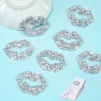 Patchs thermocollants à strass effet lèvres argentées brillantes pour vêtements et chaussures – Vente chaude