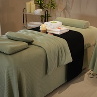 Ensemble de draps de table de massage personnalisés verts, extra doux et confortables, draps de table de massage soyeux, sans produits chimiques, écologiques