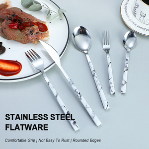 Aoosy hiện đại trang trí thiết lập dao kéo, thép không gỉ mát <span class=keywords><strong>Flatware</strong></span> sets với Faux gỗ xử lý - Product Image 3