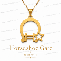 Pendentif Western en Acier Inoxydable 316, Motifs Cheval, Fer à Cheval, Étoile, Boucle – Bijou Personnalisé, Cadeau Significatif