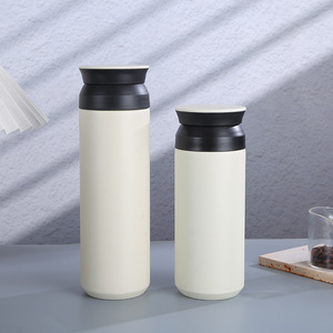 Custom 350ml 500ml stile coreano giapponese isolato in acciaio inox termici bicchieri di bottiglia con coperchio piatto - Product Image 6