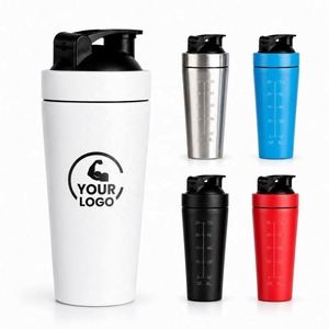 Custom logo BPA Free Metal Fitness Sports Water <b>Bottle</b> 500ml 750ml Single Wall Stainless Steel <b>Protein</b> Shaker with Measurement - Product Image 1