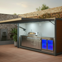 Cuisine Extérieure Modulaire en Acier Inoxydable 304 avec Abri Démontable et Barbecue