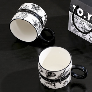 Modern American Style 200ml Ceramic Mug with Tray High Appearance Coffee Cup <b>Small</b> <b>Gift</b> Souvenir <b>Gift</b> <b>Box</b> Set - Product Image 2