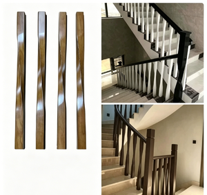 Vente en gros de pièces d'escalier en érable dur à broche en bois massif livraison rapide balustrades d'escalier Bacony mains courantes - Product Image 1