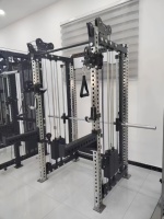 Máquina Smith Comercial SK y Entrenador Funcional con Pila de Pesas de 200 kg, Rack de Potencia Multiusos y Máquina de Cruce de Cables