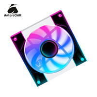 Ventilateur ARGB AntarcChill 120 mm à haut débit d'air, miroir infini latéral central, refroidissement PWM à faible bruit pour ordinateur