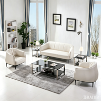 Einfaches Büro-Geschäftssofa Günstiges PU-Ledersofa Couchtisch-Set Büromöbel Synthetisches Leder Modulares Modernes Schlafzimmer