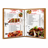 Buku Menu Restoran dengan Sampul Kertas Berlapis Khusus, Ring Binder, dan Lapisan PVC Transparan, Dilaminasi Film, Cetak Offset untuk Pelanggan