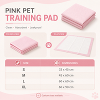 Tapis d'entraînement jetables roses pour animaux de compagnie, marque privée, haute absorption, pour l'éducation des chiots et la protection domestique