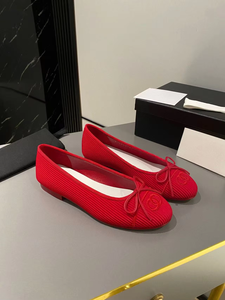 Zapatos de Diseñador de Lujo, Zapatos de Ballet para Mujer, Zapatos Planos de Cuero con Lazo, Punta Redonda, Color Combinado - Product Image 4