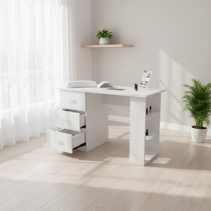 Mesa de Manicura Moderna de Madera Multifuncional para Salón de Belleza, Sin Ventilador, con Cojín para Manos, Ecológica - Product Image 4