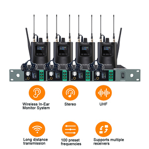 XTUGA S4 프로페셔널 스테이지 라이브 레코딩 인이어 모니터 시스템 <span class=keywords><strong>4</strong></span> 채널 UHF 스테레오 무선 리본 마이크 - Product Image 6