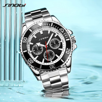 Montre-bracelet à quartz chronographe pour homme, grand cadran 43 mm, aiguilles lumineuses, aiguille des secondes en forme d'avion