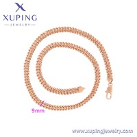 A00912456 Joyería XUPING, Collar de Cadena de Espiga Chapado en Oro Rosa sobre Cobre, 60CM