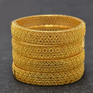 Indian Bridal Luxury 24k Gold Plated Bangles Bracelets Africa Wedding Hand Jewelry For Dubai Party Jewellery Gifts