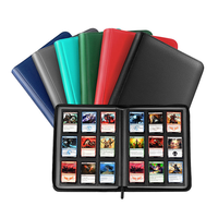 Classeur Premium Jinda à 9 pochettes en PU rigide avec fermeture éclair, compatible avec les cartes standard Toploader, cartes de sport, cartes TCG et cartes de visite
