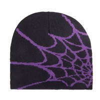 Bonnet tricoté double face motif toile d'araignée Hip Hop pour hommes et femmes, style Y2K, multicolore, élastique et chaud