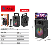 SING-E Mini haut-parleur BT portable extérieur de 4 pouces Système de basses TWS avec micro intégré Ensemble de karaoké adapté