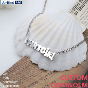 CAIOOCHE Collane Personalizzate Fai-da-Te con Logo e Nome in Acciaio Inossidabile 316L Placcato Oro, Gioielli alla Moda, Regalo per la Festa <span class=keywords><strong>della</strong></span> Mamma - Product Image 1