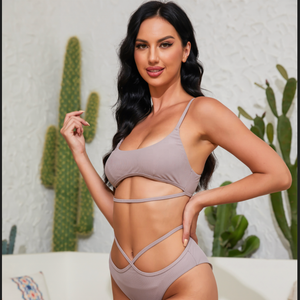 2024 Meilleures ventes Maillots de bain personnalisables grande taille pour femmes Maillot de bain teint sur mesure à motif solide - Product Image 2