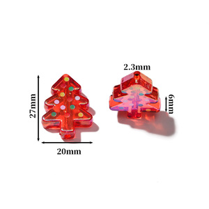 Llavero de acrílico con forma de árbol de Navidad, color aleatorio, accesorio de joyería para correa de teléfono DIY - Product Image 2