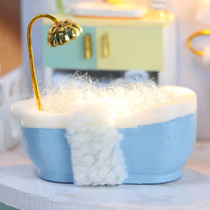 IIECREATE K-057 Crush Bleu 3D Puzzle En Bois À La Main Miniature <span class=keywords><strong>Maison</strong></span> <span class=keywords><strong>De</strong></span> Poupée DIY Jouet Ensemble Jouet Éducatif - Product Image 3