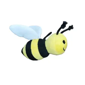 Juguetes de peluche de abeja con cara de sonrisa y alas amarillas, peluches de animales en forma de abeja, suaves, personalizables, 2022