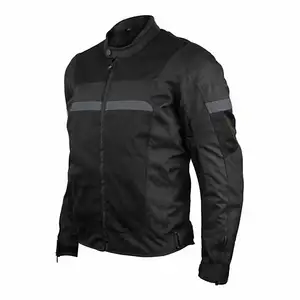 Mens Motorcycle Perforated Textile Reflective Mesh Riding 3 Season Jacket with CE armors