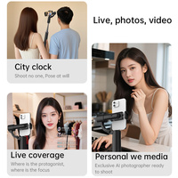 Nouveau stabilisateur professionnel à 2 axes pour selfie stick avec suivi automatique IA, rotation à 360° et télécommande détachable pour vlogueurs