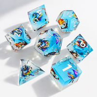 7 dés blancs Dragon à bords tranchants, ensemble polyédrique DND en résine faite à la main pour jeux de rôle de table Dungeons and Dragons