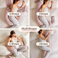 Oreiller de grossesse réglable en forme de U pour dormir, soutien complet du corps, housse amovible, soutien pour le dos, les jambes, le ventre, les hanches