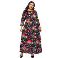Usine OEM Automne Plus La Taille À Manches Longues Rétro Floral Soirée Longue Maxi Robes Décontractées