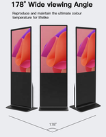 Pantalla Publicitaria Digital LCD 4K Ultra Delgada de 43-65 Pulgadas con Soporte de Piso, OEM ODM, Red WIFI, Control Remoto, CMS, Logotipo Personalizado