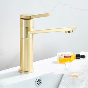 Robinet de lavabo européen en laiton avec mitigeur, cartouche céramique, montage sur comptoir, poignée <span class=keywords><strong>unique</strong></span>, pour salle de bain, norme allemande <span class=keywords><strong>WC</strong></span> - Product Image 5