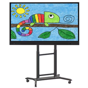 Hiseeview Height Adjustable 42"-86" Trolley Multi Mobile <b>TV</b> Cart for Interactive Flat Panel Smart Whiteboard VESA - Product Image 4