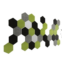 Panneau acoustique mural en fibre de polyester haute densité écologique de conception hexagonale pour cloison de bureau, séparateur de pièce