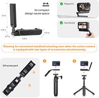 Support magnétique pour caméra Osmo Action 5 Pro/4/3/Nano - Réglage à 360°, fixation rapide, trépied léger pour perche