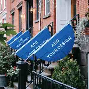 Drapeaux publicitaires personnalisés 2 pièces en polyester avec impression numérique écologique, œillets en laiton, format Baguette 2x4 - Product Image 5