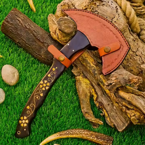 Eslabón de viento vikingo nórdico personalizado con mango de acero al carbono forjado y agarre de goma para supervivencia en camping, herramienta de batalla al por mayor - Product Image 2