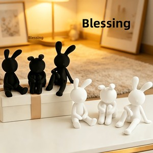 3D-printed PLA Modern Minimalist Seated Rabbit Figurinecreative Desk <b>Decor</b> Perfect <b>Valentines</b> Day - Product Image 2